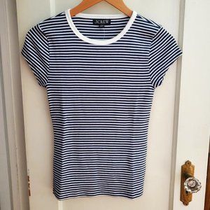 J.Crew Vintage rib fitted cap-sleeve T-shirt in stripe
